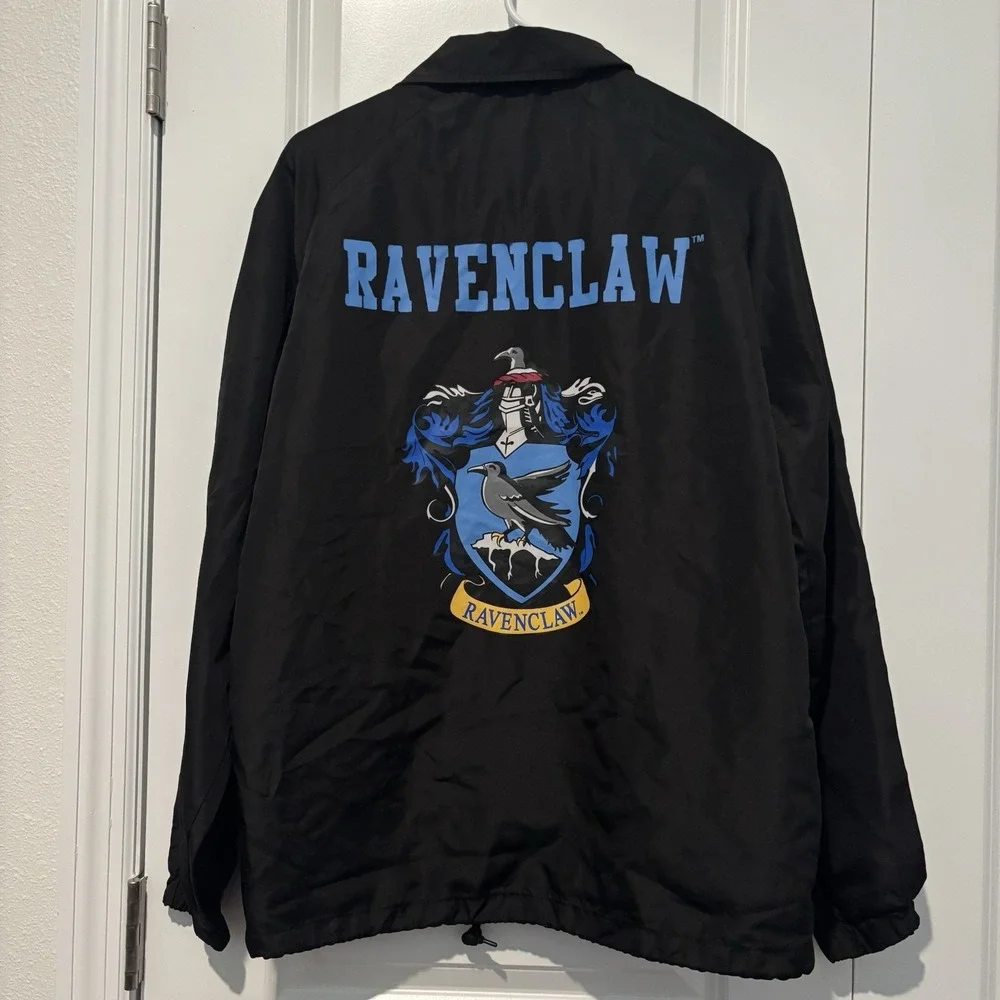 Harry Potter Windbreaker Jacket Size Small Hogwarts Ravenclaw Black